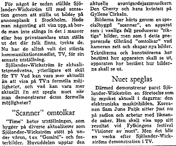 PRESS CUTTING FROM DAGENS NYHETER AUGUST 1966